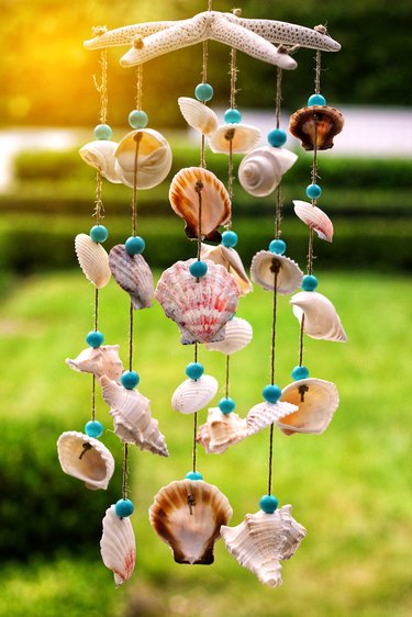 finished seashell wind chime