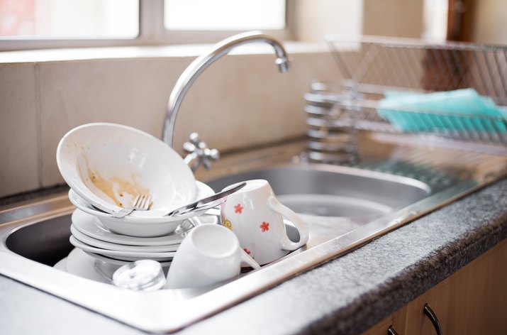 Dirty dishes in the sink