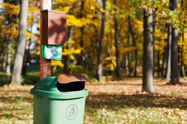 Recycle bin and plastic bags