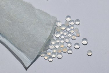 Close-Up Of Silica Gel On White Background