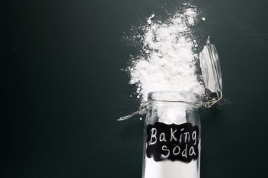 Directly Above Shot Of Baking Soda Spilled On Table