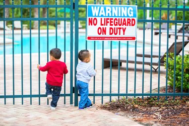 Boys try to get into locked pool