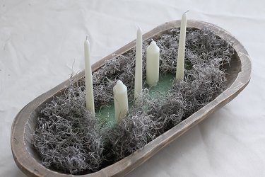 Dough bowl filled with Spanish moss