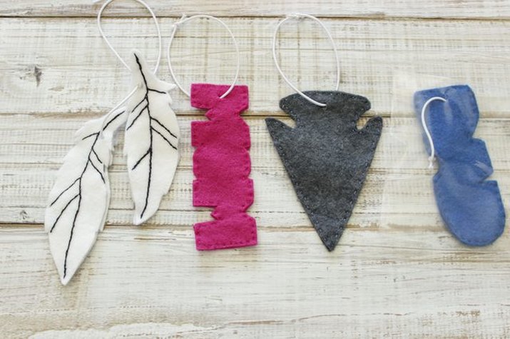 Homemade car air freshener in fall shapes