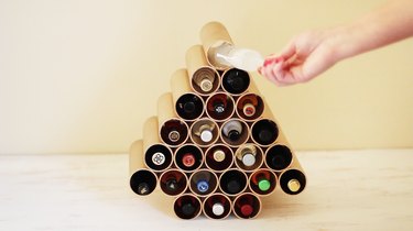 Filling advent calendar with mini liquor bottles