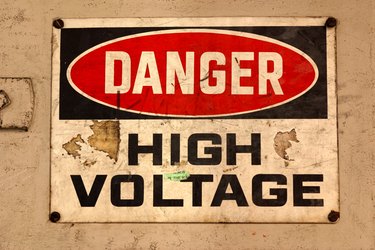 Danger high voltage sign