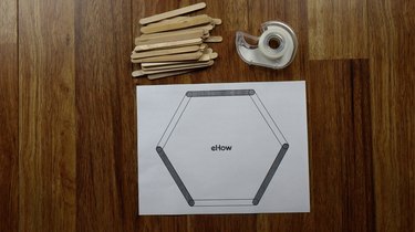 Printed popsicle stick hexagon shelf template