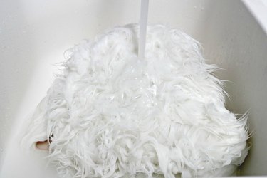 how to clean a faux sheepskin rug