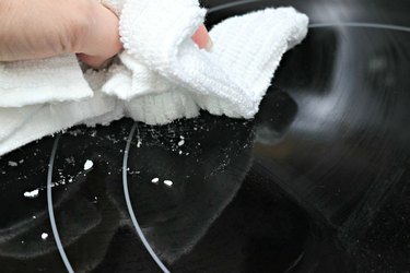 how to clean melted plastic off a stovetop burner