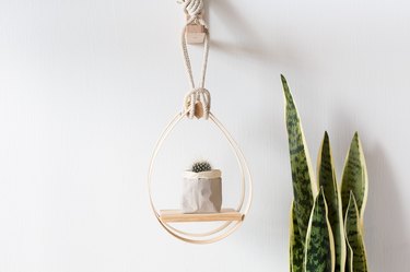 DIY Mid-Century Modern Hanging Teardrop Planter Shelf