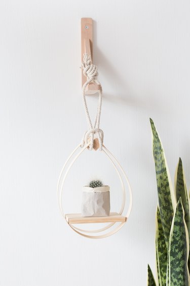 DIY Mid-Century Modern Hanging Teardrop Planter Shelf