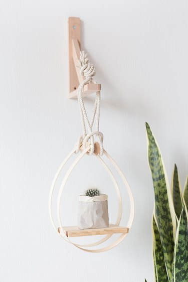 DIY Mid-Century Modern Hanging Teardrop Planter Shelf