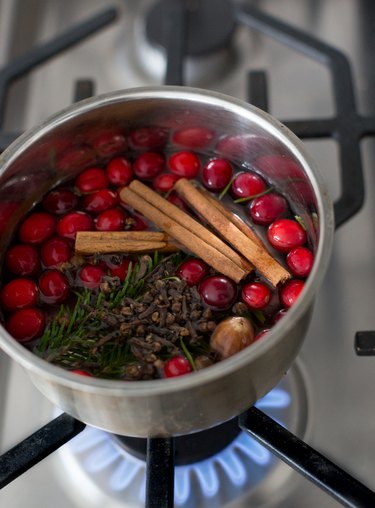 Stove pot potpourri simmering