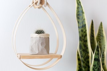 DIY Mid-Century Modern Hanging Teardrop Planter Shelf