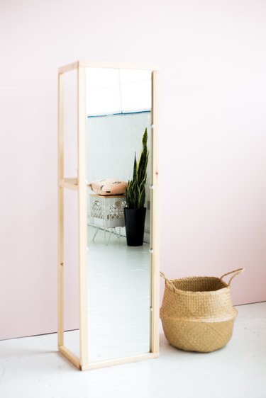 DIY Floor Mirror With Built-In Shelf