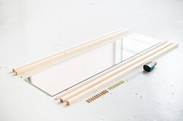 DIY Floor Mirror With Built-In Shelf