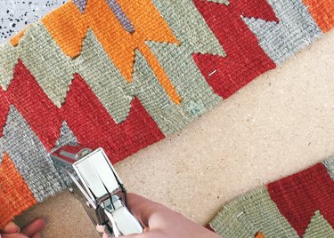 Finish upholstering long sides of the bench