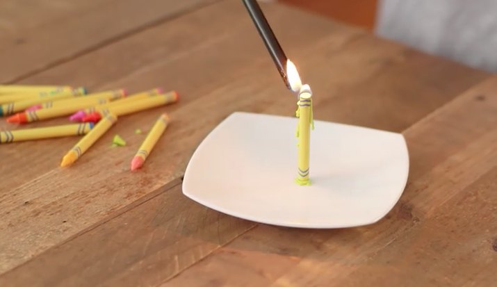 Emergency crayon candle