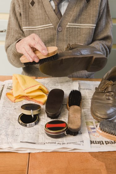 Man shining shoes