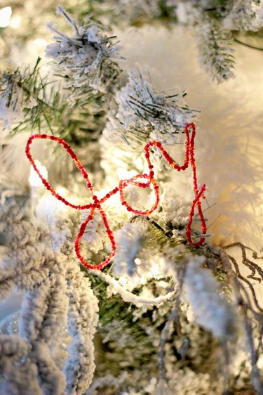 Beaded wire word ornament