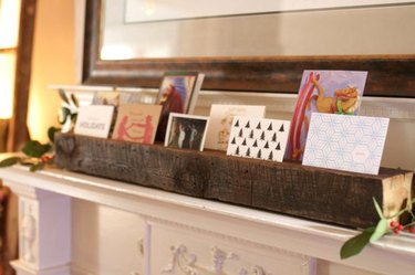 Reclaimed wood card display