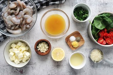 Ingredients for easy shrimp scampi