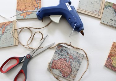 Hot glue gun and twine