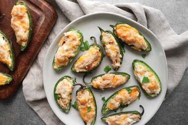 Chicken & cheese stuffed jalapeño peppers