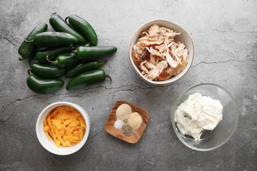 Ingredients for stuffed jalapeños