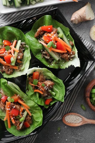 Korean BBQ chicken lettuce wraps