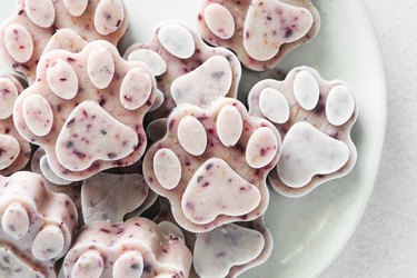 Blueberry frozen dog treat popsicles