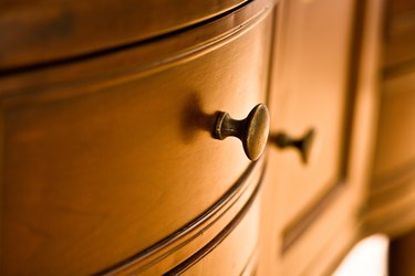 Close-up of knob on dresser drawer