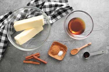 Ingredients for homemade whipped maple butter