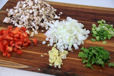 diced veggies for healthy turkey lettuce wraps