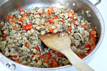 cooked veggies for healthy turkey lettuce wraps