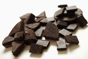 Chocolate pieces, close-up