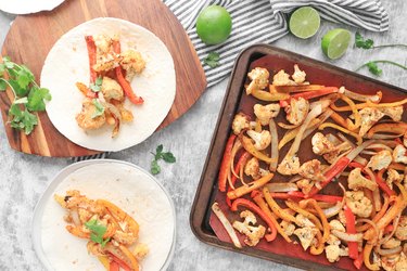 Sheet pan cauliflower fajitas