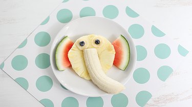 Plated elephant face fruit snack