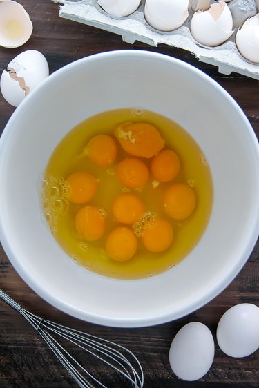 Crack eggs into a medium-large bowl.