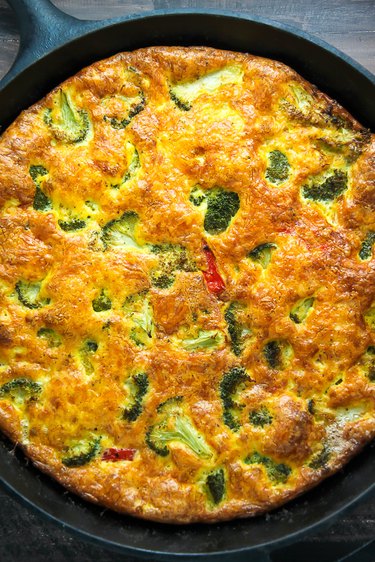 Broccoli Cheddar Frittata ready to be served.