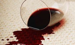 Spilled glass of red wine. Uh-oh!