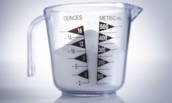 Someone put dry ingredients in this liquid measuring cup. Not good.