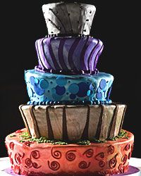 This cake has shapes and hues that would make Picasso proud!