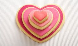 Cookies also make great wedding favors. This stack of graduated heart-shaped cookies would look sweet tied up in tissue or cellophane.